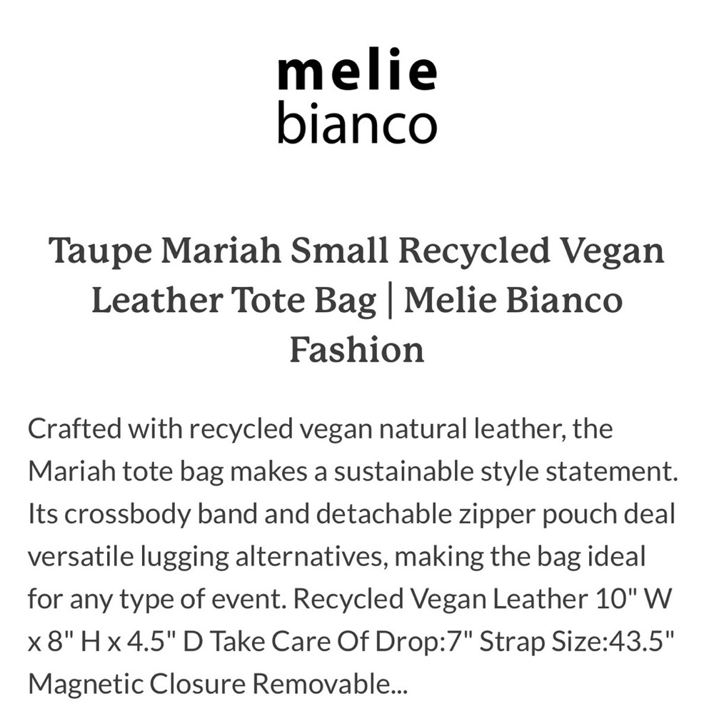 Melie Bianco Taupe Vegan Leather Purse - Picture 6 of 7
